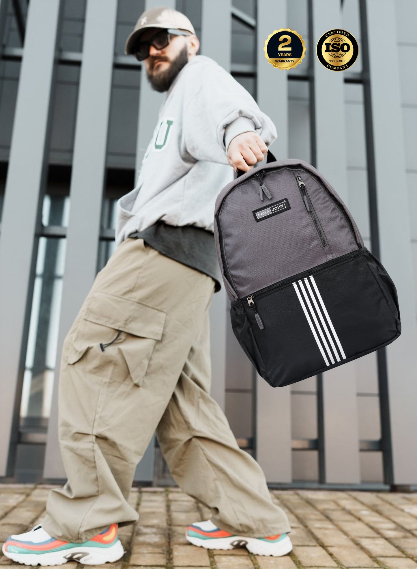 Parajohn Strifour Backpack Bag — Everyday Comfort & Storage | 26L 17-Inch Polyester PARAJOHN SAUDI ARABIA