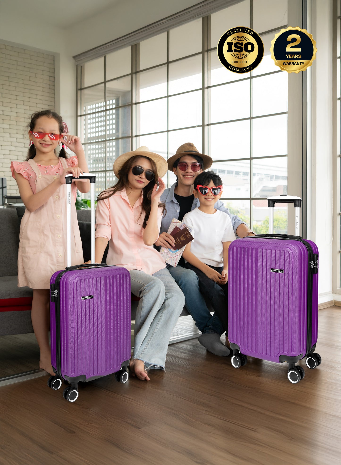 Para John 2-Pieces ABS HardsideTravel Trolley Luggage Set Black PARAJOHN UAE