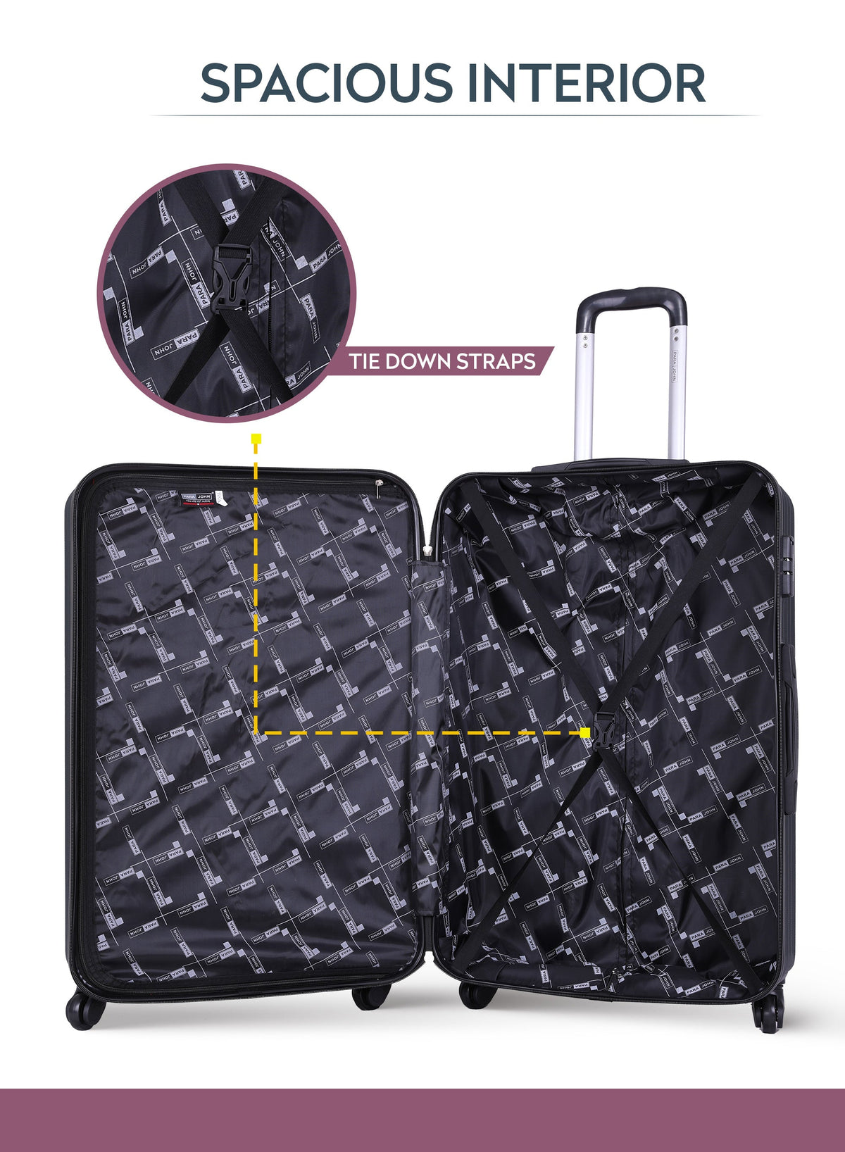 Spiral 20-Inch Cabin-Size (Small) ABS Hard Case Luggage Trolley Bag with 4 Spinner Wheels and Lock PARA JOHN