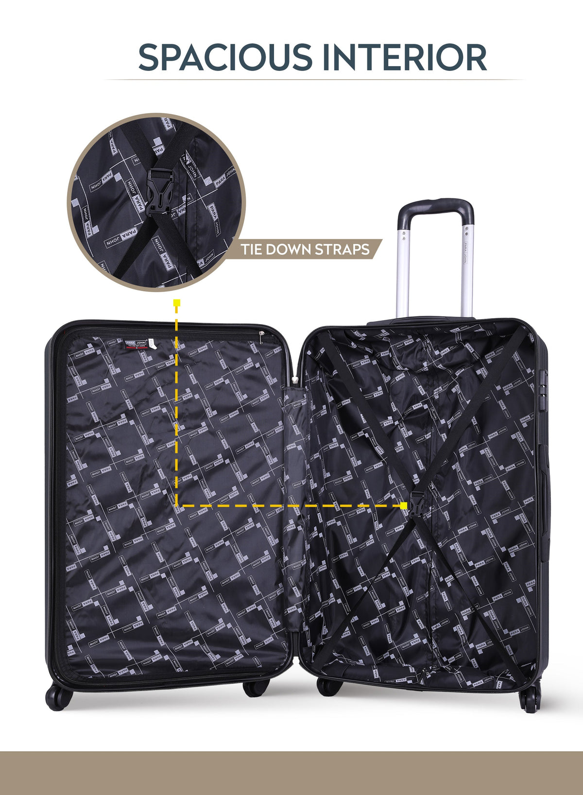Spiral 20-Inch Cabin-Size (Small) ABS Hard Case Luggage Trolley Bag with 4 Spinner Wheels and Lock PARA JOHN