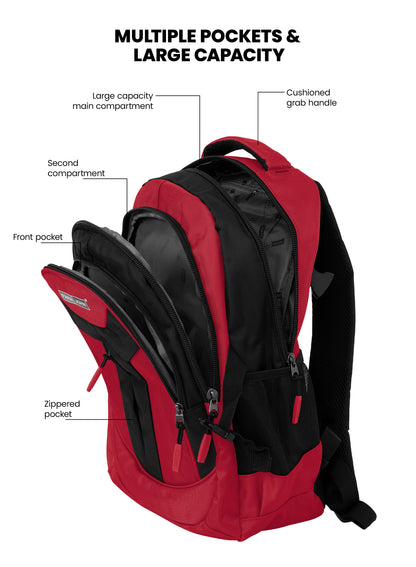Parajohn School Backpack – Durable Polyester Multi-Compartment  School Bag 20" with Strong Zipper and Comfortable Handle PARAJOHN SAUDI ARABIA