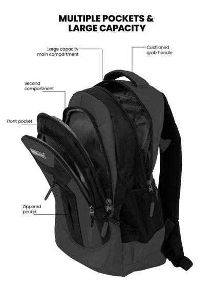 Parajohn School Backpack – Durable Polyester Multi-Compartment  School Bag 20" with Strong Zipper and Comfortable Handle PARAJOHN SAUDI ARABIA