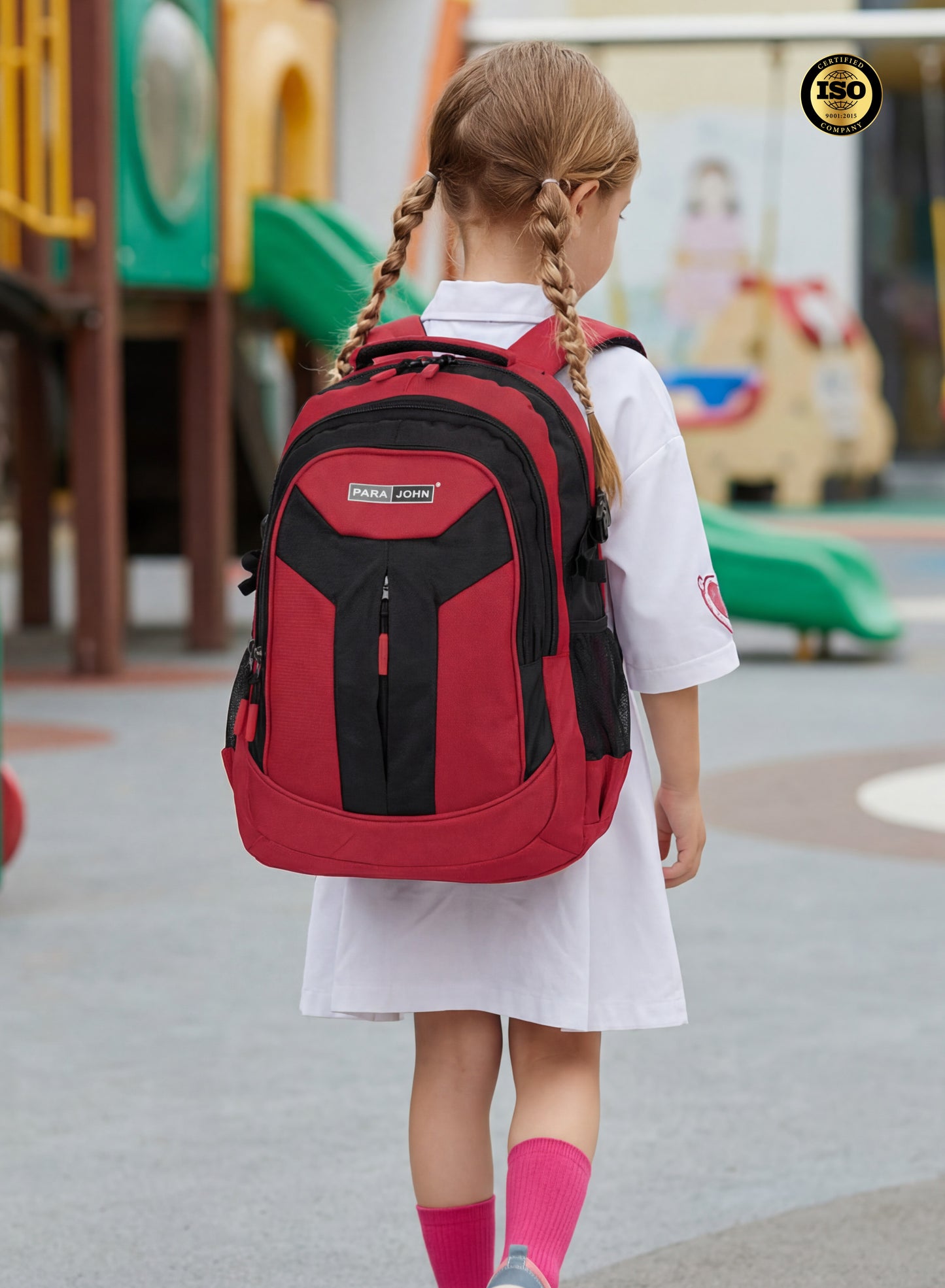 Parajohn School Backpack – Durable Polyester Multi-Compartment  School Bag 20" with Strong Zipper and Comfortable Handle PARAJOHN SAUDI ARABIA