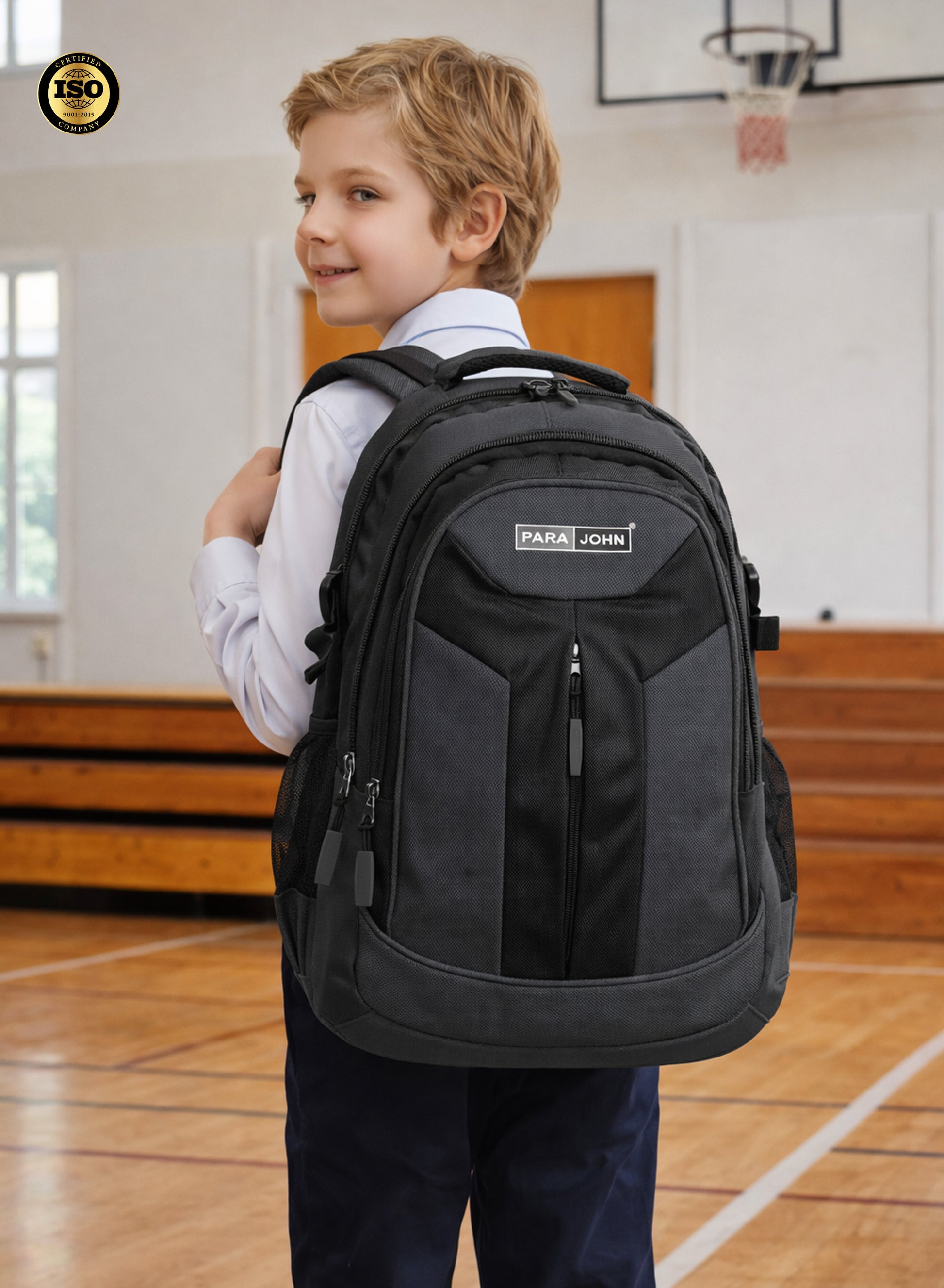 Parajohn School Backpack – Durable Polyester Multi-Compartment  School Bag 20" with Strong Zipper and Comfortable Handle PARAJOHN SAUDI ARABIA
