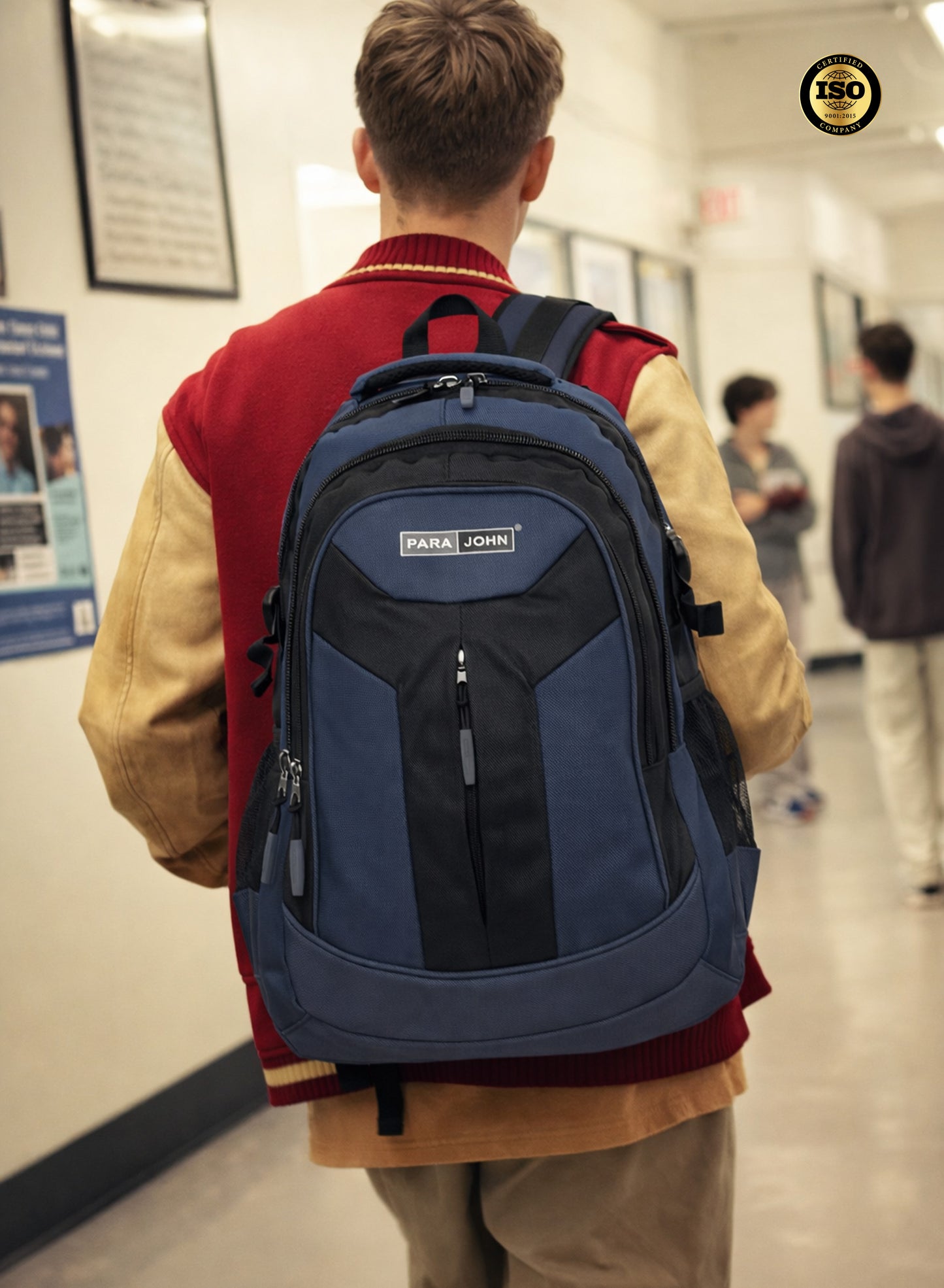 Parajohn School Backpack – Durable Polyester Multi-Compartment  School Bag 20" with Strong Zipper and Comfortable Handle PARAJOHN SAUDI ARABIA