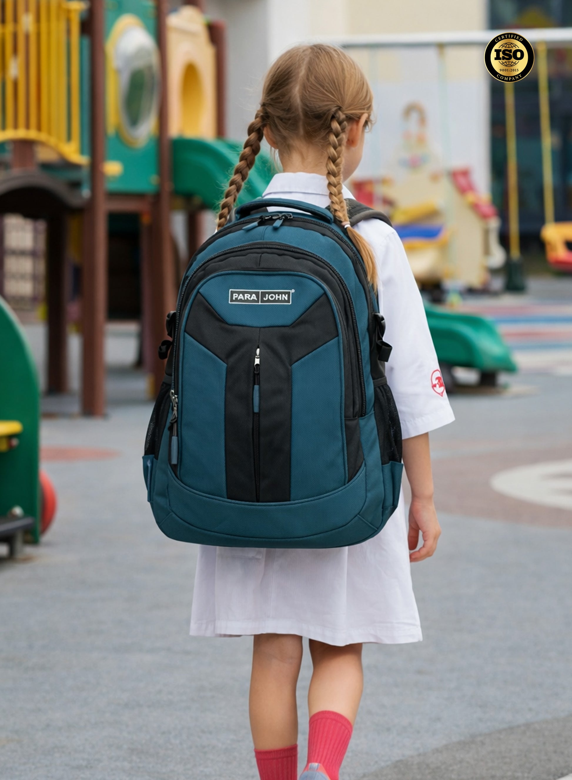Parajohn School Backpack – Durable Polyester Multi-Compartment  School Bag 20" with Strong Zipper and Comfortable Handle PARAJOHN SAUDI ARABIA