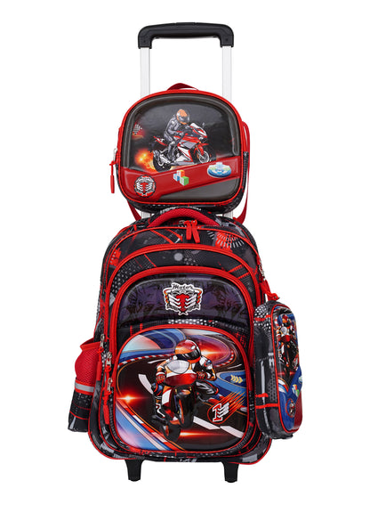Para John KiddoKit 3-in-1 Kids Trolley School Bag Set – 18 inch Rolling Backpack with Lunch Bag & Pencil Case | Cartoon Design | Lightweight & Durable PARAJOHN SAUDI ARABIA