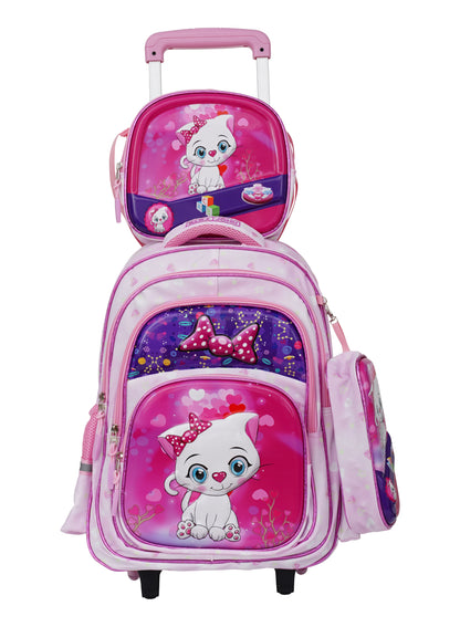 Para John KiddoKit 3-in-1 Kids Trolley School Bag Set – 18 inch Rolling Backpack with Lunch Bag & Pencil Case | Cartoon Design | Lightweight & Durable PARAJOHN SAUDI ARABIA