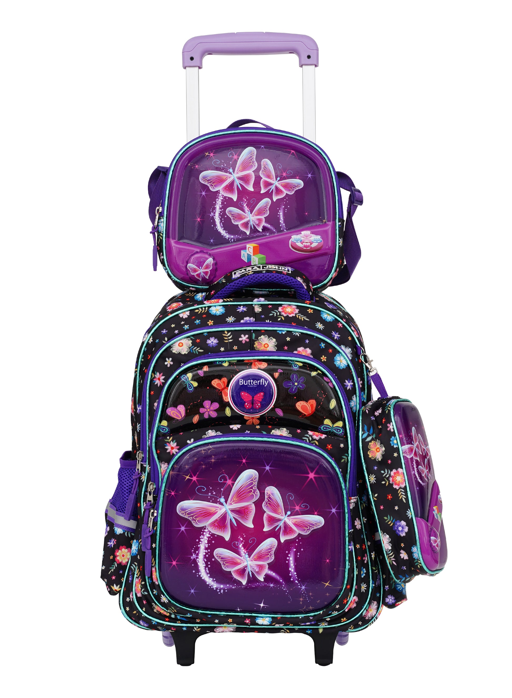 Para John KiddoKit 3-in-1 Kids Trolley School Bag Set – 18 inch Rolling Backpack with Lunch Bag & Pencil Case | Cartoon Design | Lightweight & Durable PARAJOHN SAUDI ARABIA