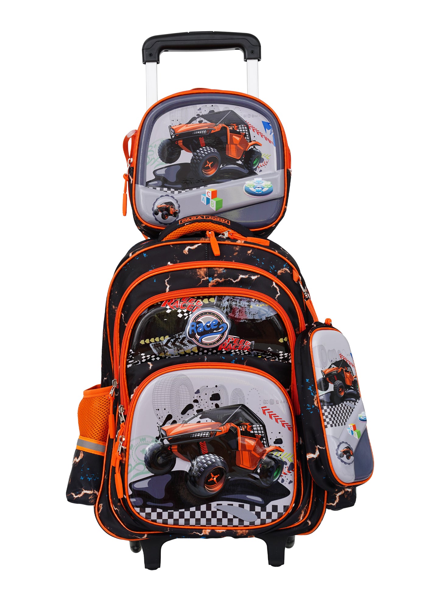 Para John KiddoKit 3-in-1 Kids Trolley School Bag Set – 18 inch Rolling Backpack with Lunch Bag & Pencil Case | Cartoon Design | Lightweight & Durable PARAJOHN SAUDI ARABIA