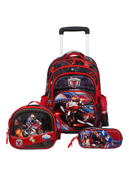 Para John KiddoKit 3-in-1 Kids Trolley School Bag Set – 18 inch Rolling Backpack with Lunch Bag & Pencil Case | Cartoon Design | Lightweight & Durable PARAJOHN SAUDI ARABIA
