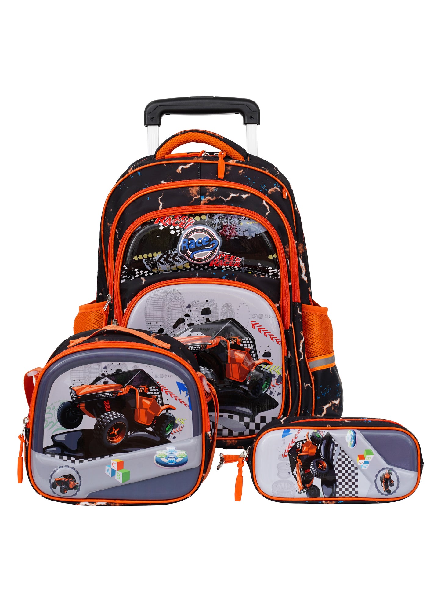 Para John KiddoKit 3-in-1 Kids Trolley School Bag Set – 18 inch Rolling Backpack with Lunch Bag & Pencil Case | Cartoon Design | Lightweight & Durable PARAJOHN SAUDI ARABIA