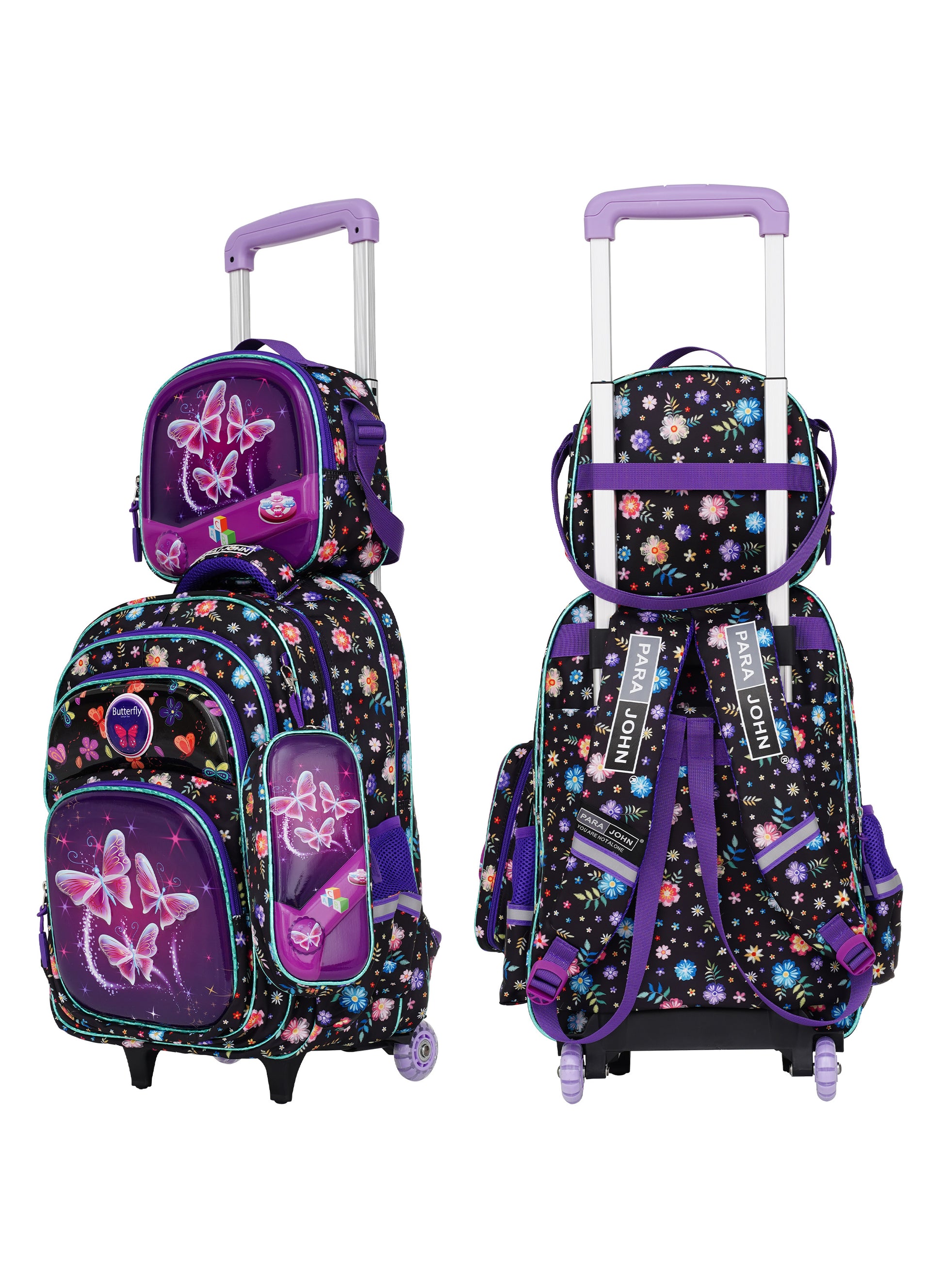 Para John KiddoKit 3-in-1 Kids Trolley School Bag Set – 18 inch Rolling Backpack with Lunch Bag & Pencil Case | Cartoon Design | Lightweight & Durable PARAJOHN SAUDI ARABIA