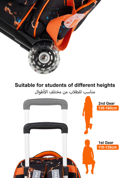 Para John KiddoKit 3-in-1 Kids Trolley School Bag Set – 18 inch Rolling Backpack with Lunch Bag & Pencil Case | Cartoon Design | Lightweight & Durable PARAJOHN SAUDI ARABIA
