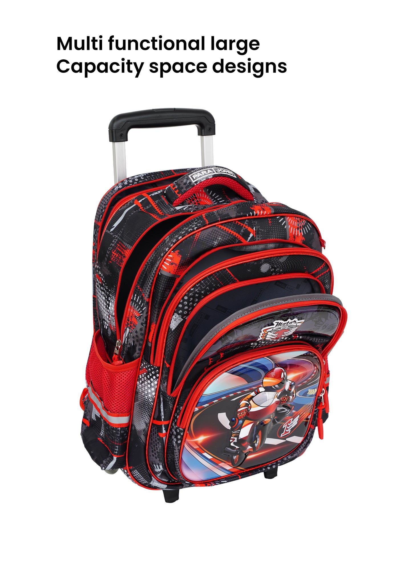 Para John KiddoKit 3-in-1 Kids Trolley School Bag Set – 18 inch Rolling Backpack with Lunch Bag & Pencil Case | Cartoon Design | Lightweight & Durable PARAJOHN SAUDI ARABIA