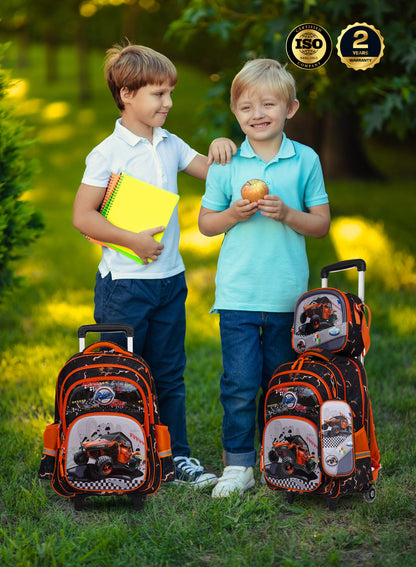 Para John KiddoKit 3-in-1 Kids Trolley School Bag Set – 18 inch Rolling Backpack with Lunch Bag & Pencil Case | Cartoon Design | Lightweight & Durable PARAJOHN SAUDI ARABIA