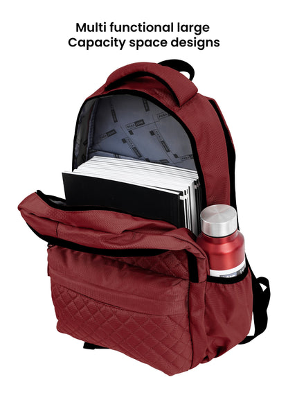 LumiPack 18 inches Quilted School Backpack – 28L Capacity, Stylish & Durable with Multiple Compartments PARAJOHN UAE
