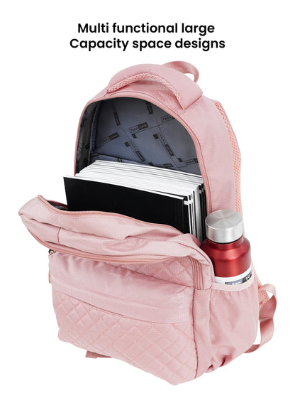 LumiPack 18 inches Quilted School Backpack – 28L Capacity, Stylish & Durable with Multiple Compartments PARAJOHN UAE