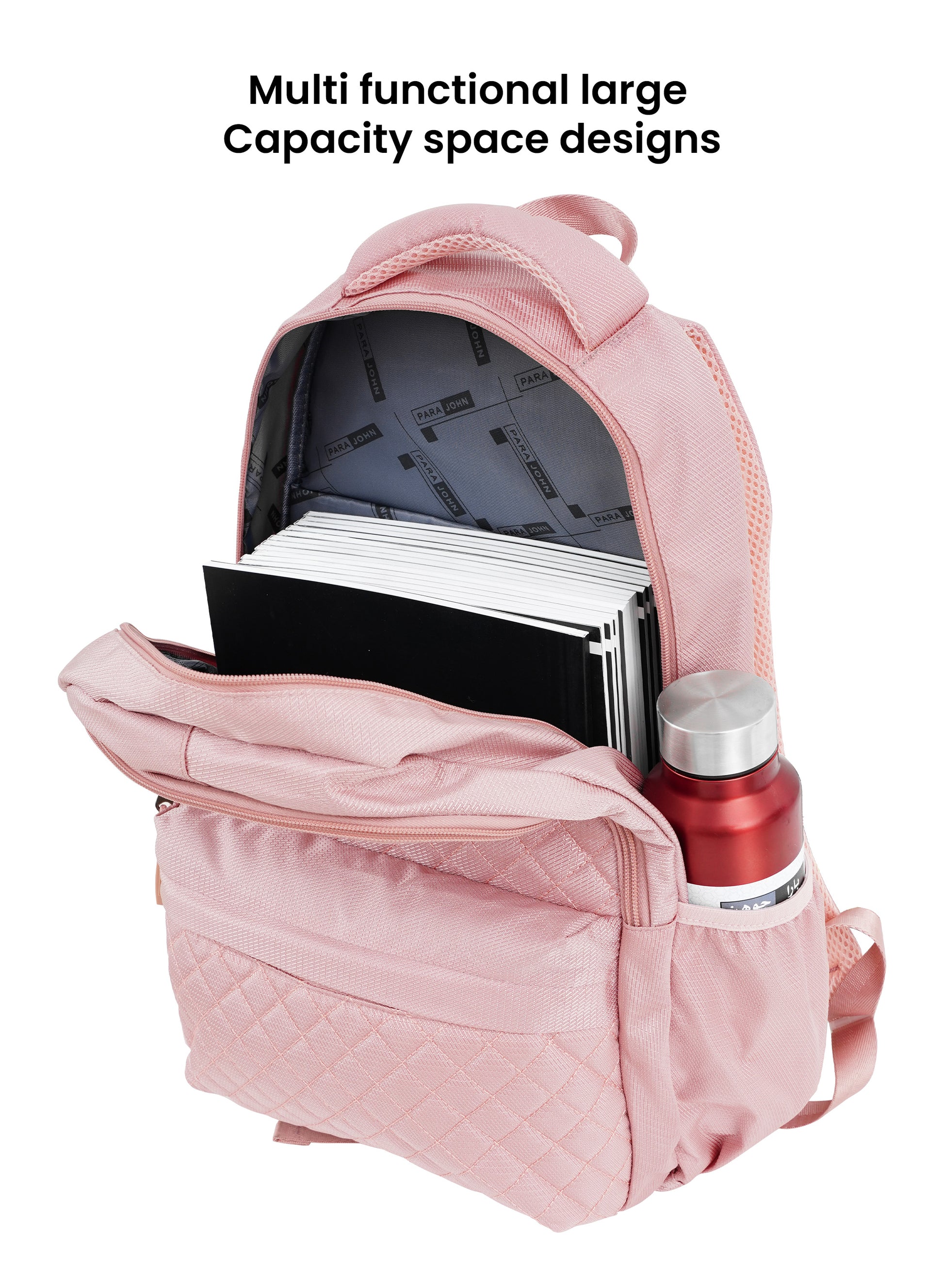 Parajohn LumiPack 18 inches Quilted School Backpack – 28L Capacity, Stylish & Durable with Multiple Compartments PARAJOHN SAUDI ARABIA