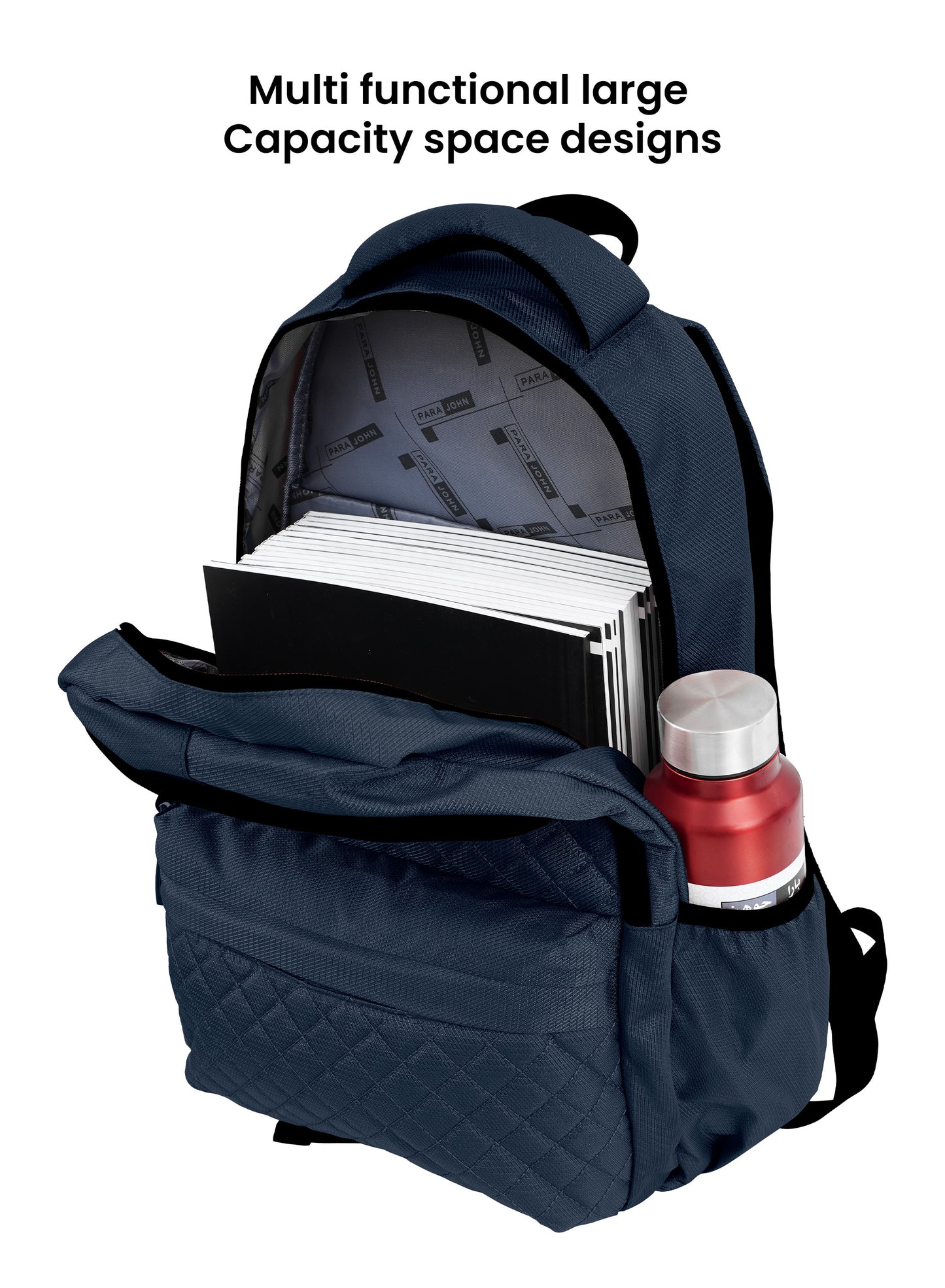 Parajohn LumiPack 18 inches Quilted School Backpack – 28L Capacity, Stylish & Durable with Multiple Compartments PARAJOHN SAUDI ARABIA