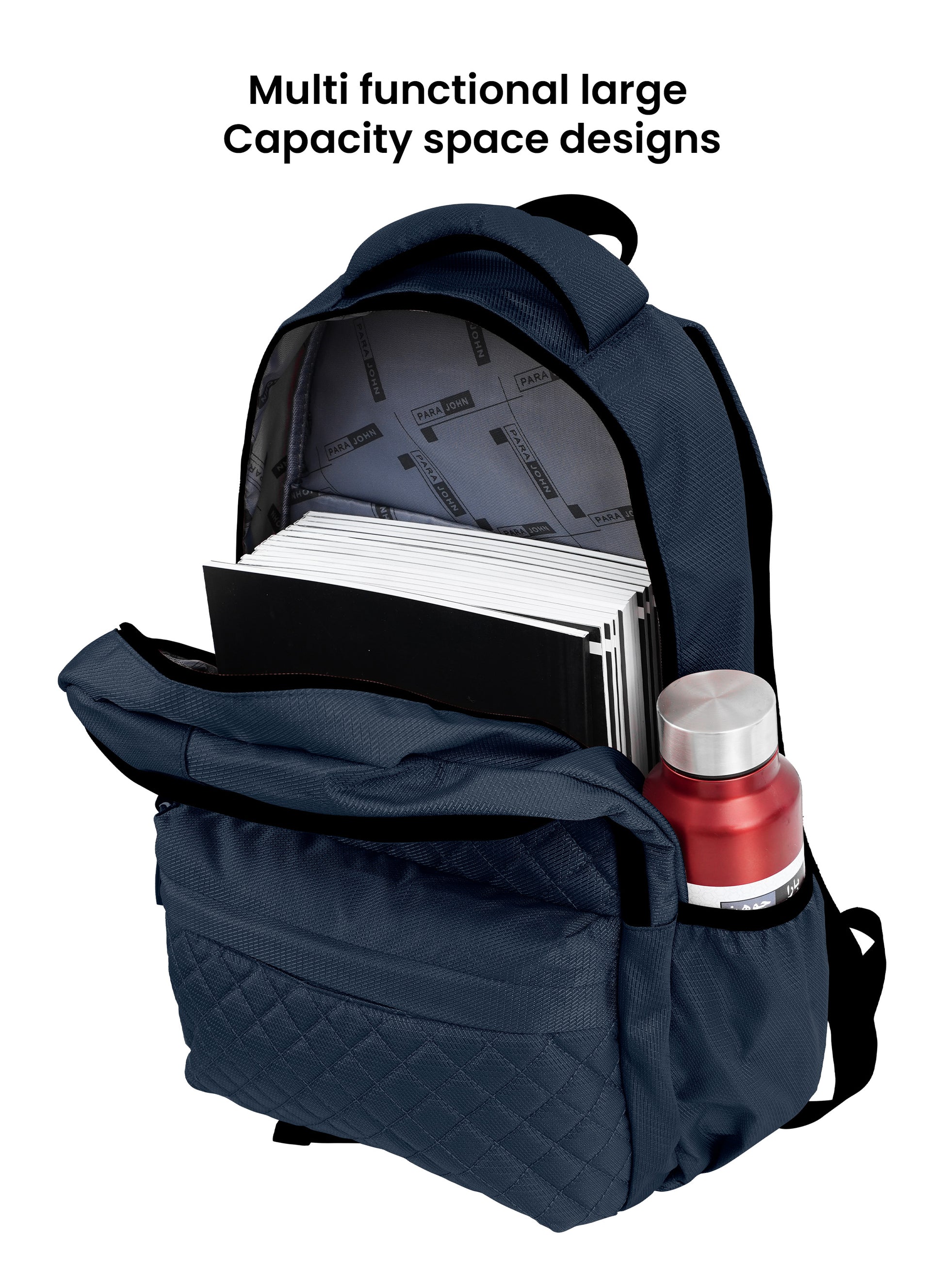 Parajohn LumiPack 18 inches Quilted School Backpack – 28L Capacity, Stylish & Durable with Multiple Compartments PARAJOHN SAUDI ARABIA