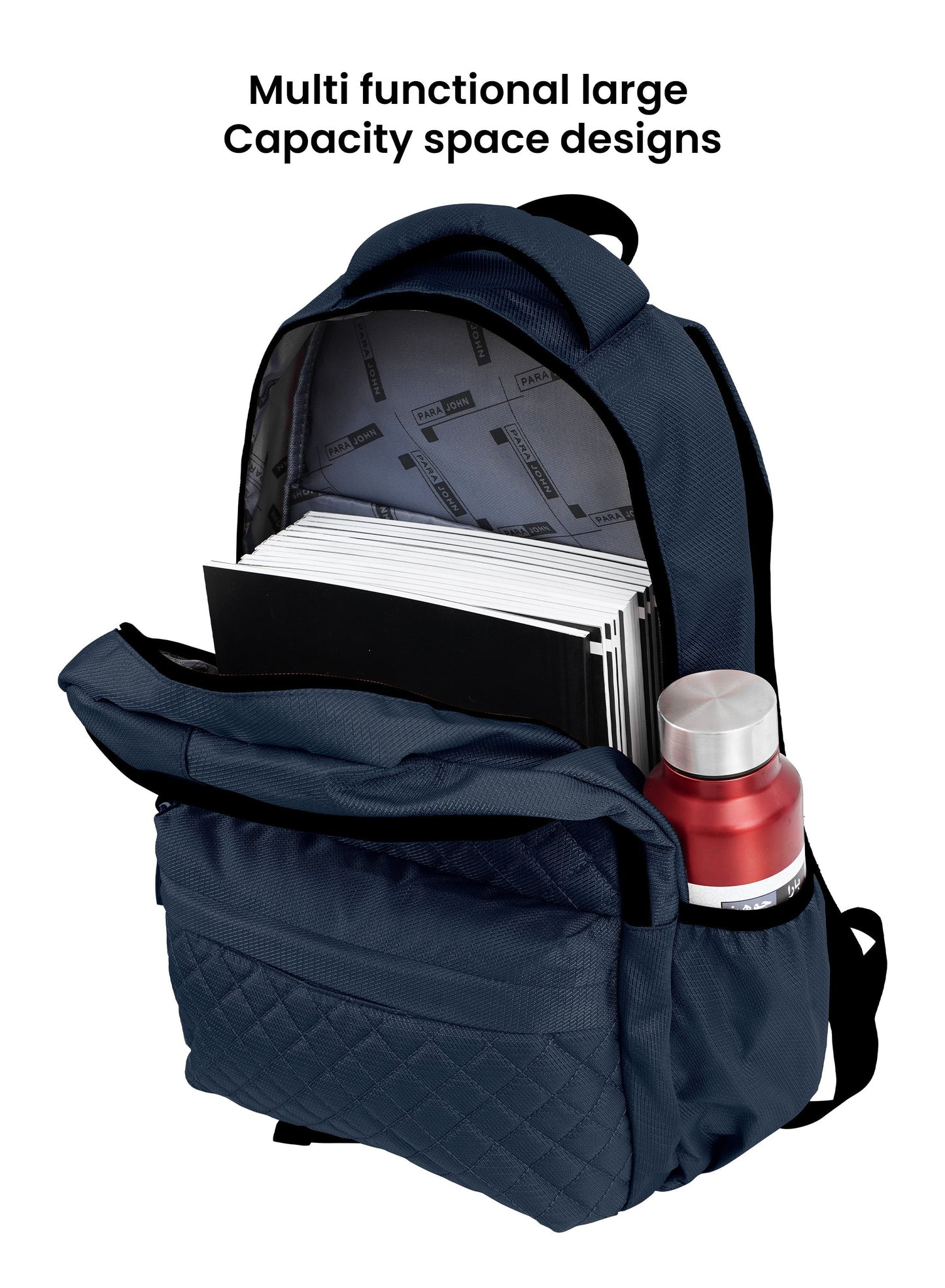 LumiPack 18 inches Quilted School Backpack – 28L Capacity, Stylish & Durable with Multiple Compartments PARAJOHN UAE