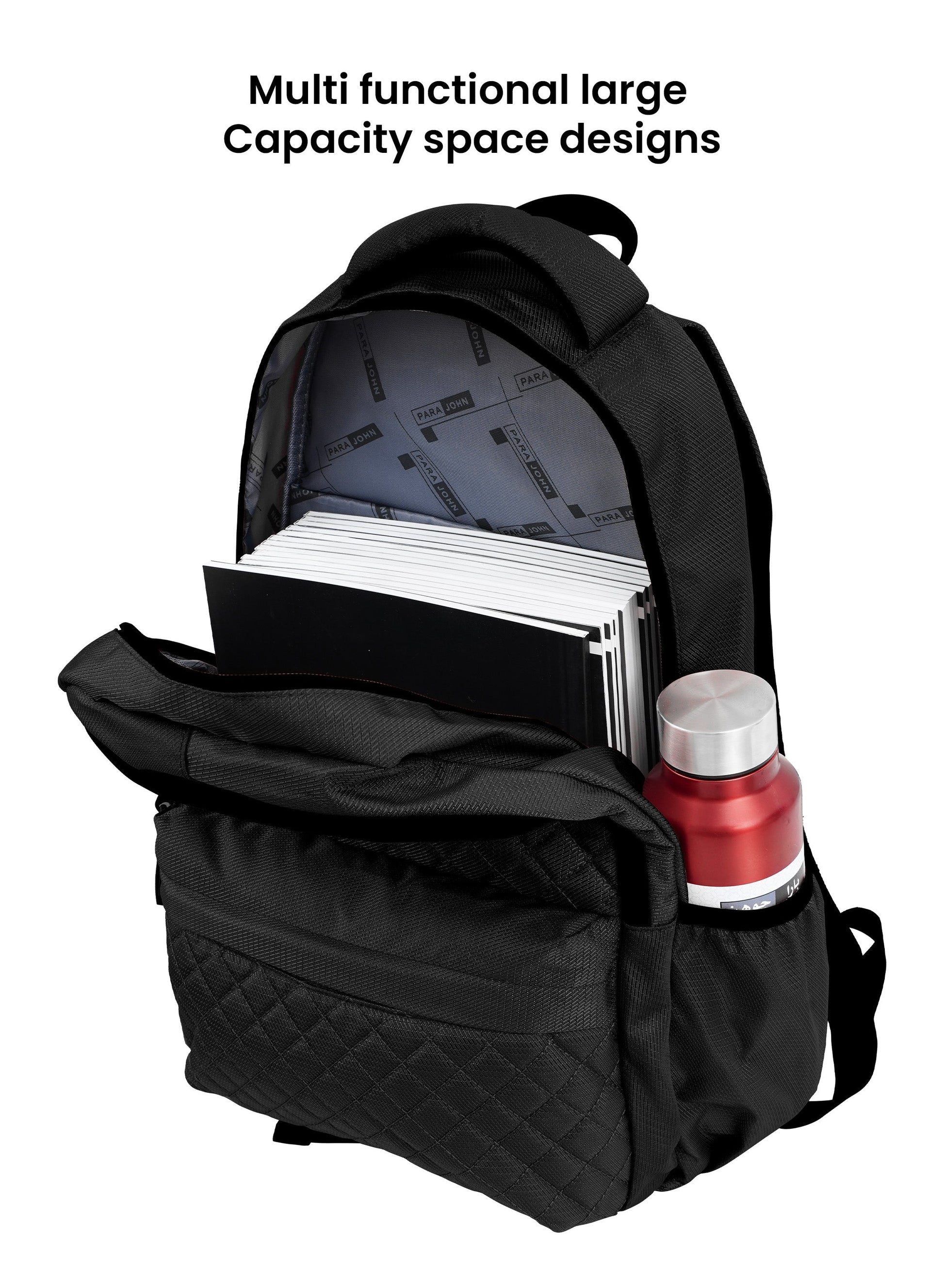 LumiPack 18 inches Quilted School Backpack – 28L Capacity, Stylish & Durable with Multiple Compartments PARAJOHN UAE