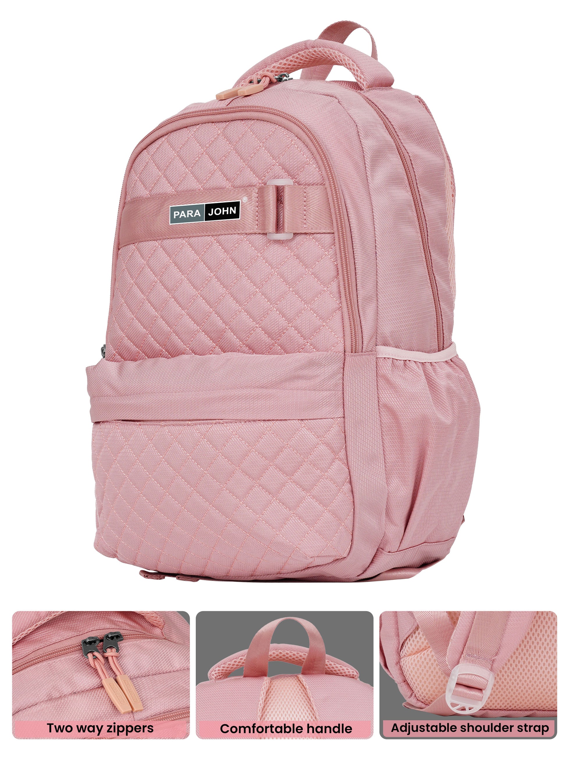 Parajohn LumiPack 18 inches Quilted School Backpack – 28L Capacity, Stylish & Durable with Multiple Compartments PARAJOHN SAUDI ARABIA