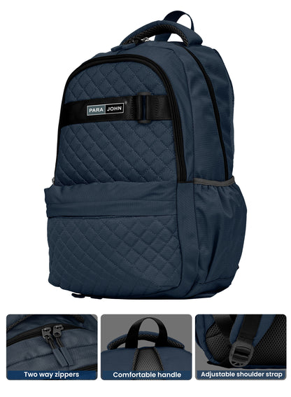 Parajohn LumiPack 18 inches Quilted School Backpack – 28L Capacity, Stylish & Durable with Multiple Compartments PARAJOHN SAUDI ARABIA