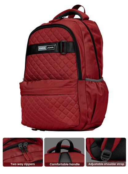 Parajohn LumiPack 18 inches Quilted School Backpack – 28L Capacity, Stylish & Durable with Multiple Compartments PARAJOHN SAUDI ARABIA