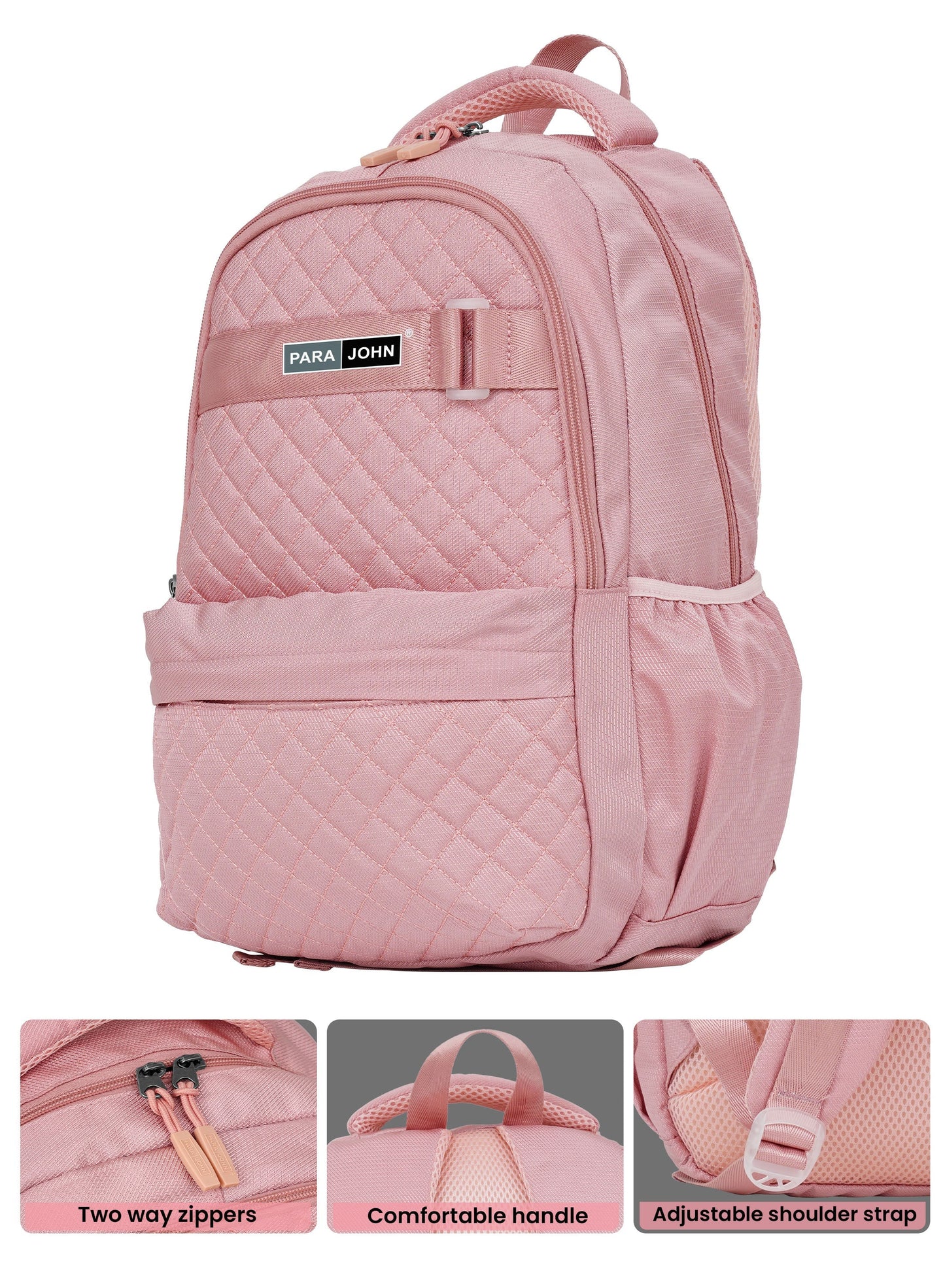 LumiPack 18 inches Quilted School Backpack – 28L Capacity, Stylish & Durable with Multiple Compartments PARAJOHN UAE