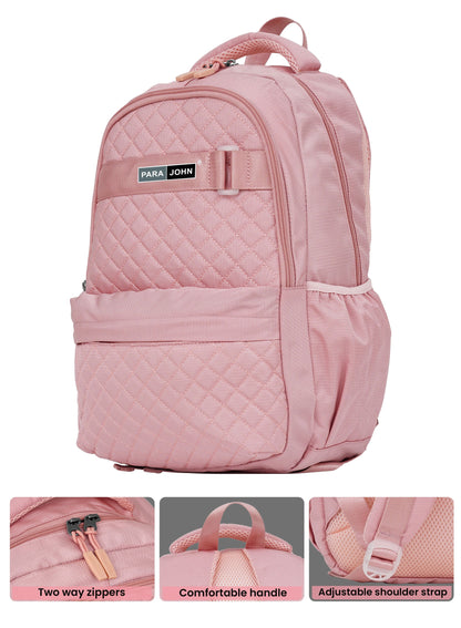 LumiPack 18 inches Quilted School Backpack – 28L Capacity, Stylish & Durable with Multiple Compartments PARAJOHN UAE