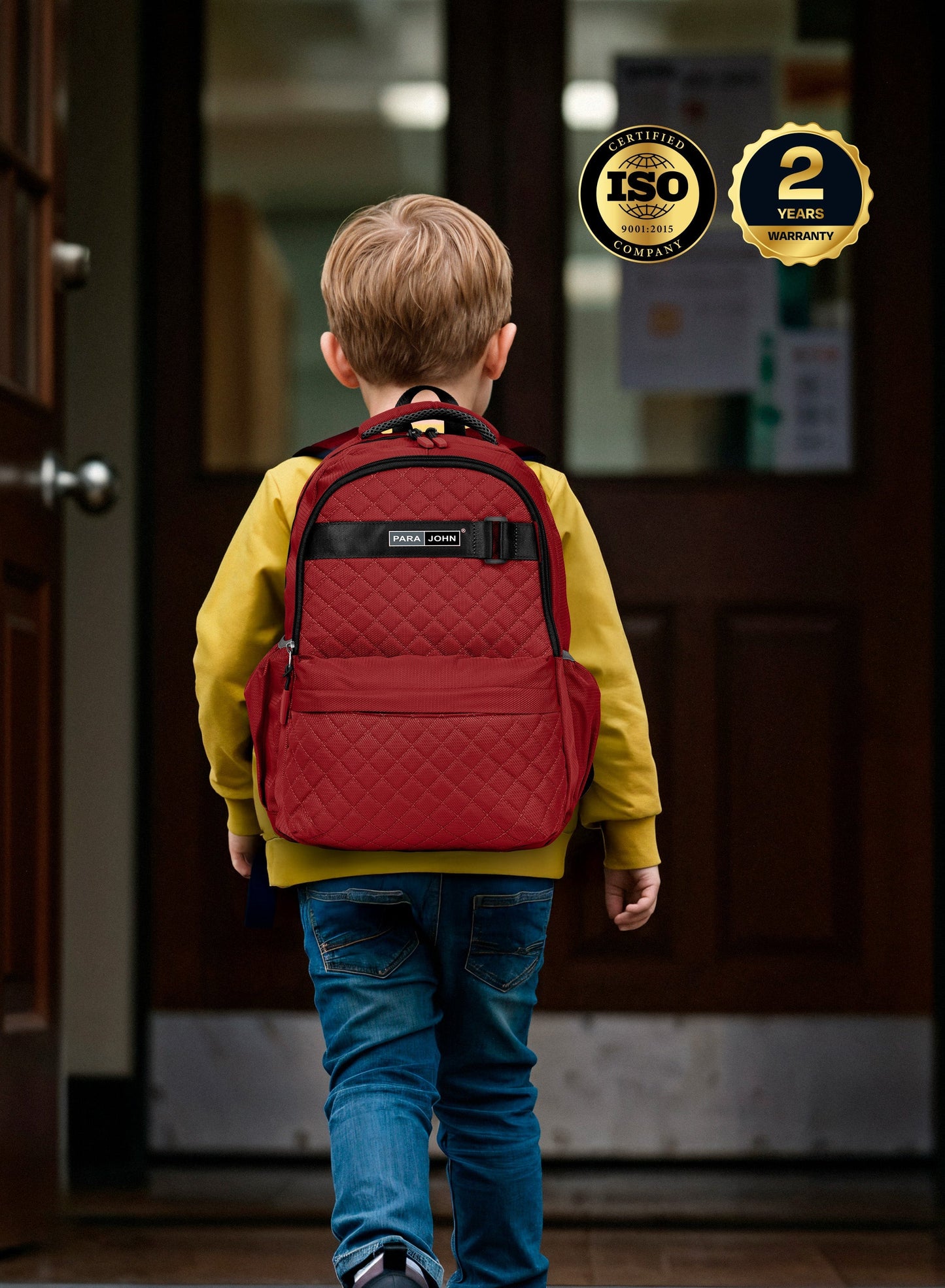 LumiPack 18 inches Quilted School Backpack – 28L Capacity, Stylish & Durable with Multiple Compartments PARAJOHN UAE