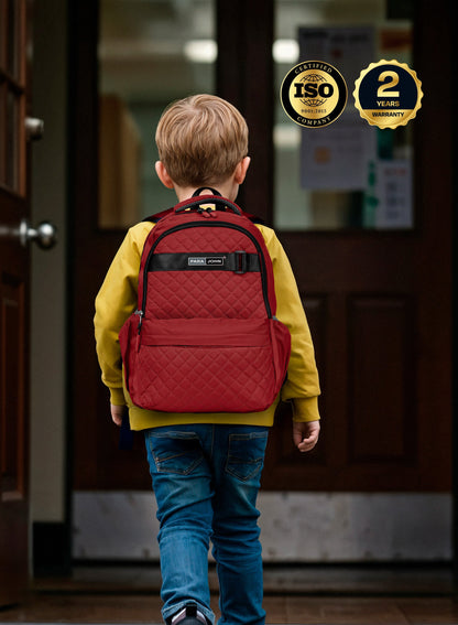 LumiPack 18 inches Quilted School Backpack – 28L Capacity, Stylish & Durable with Multiple Compartments PARAJOHN UAE