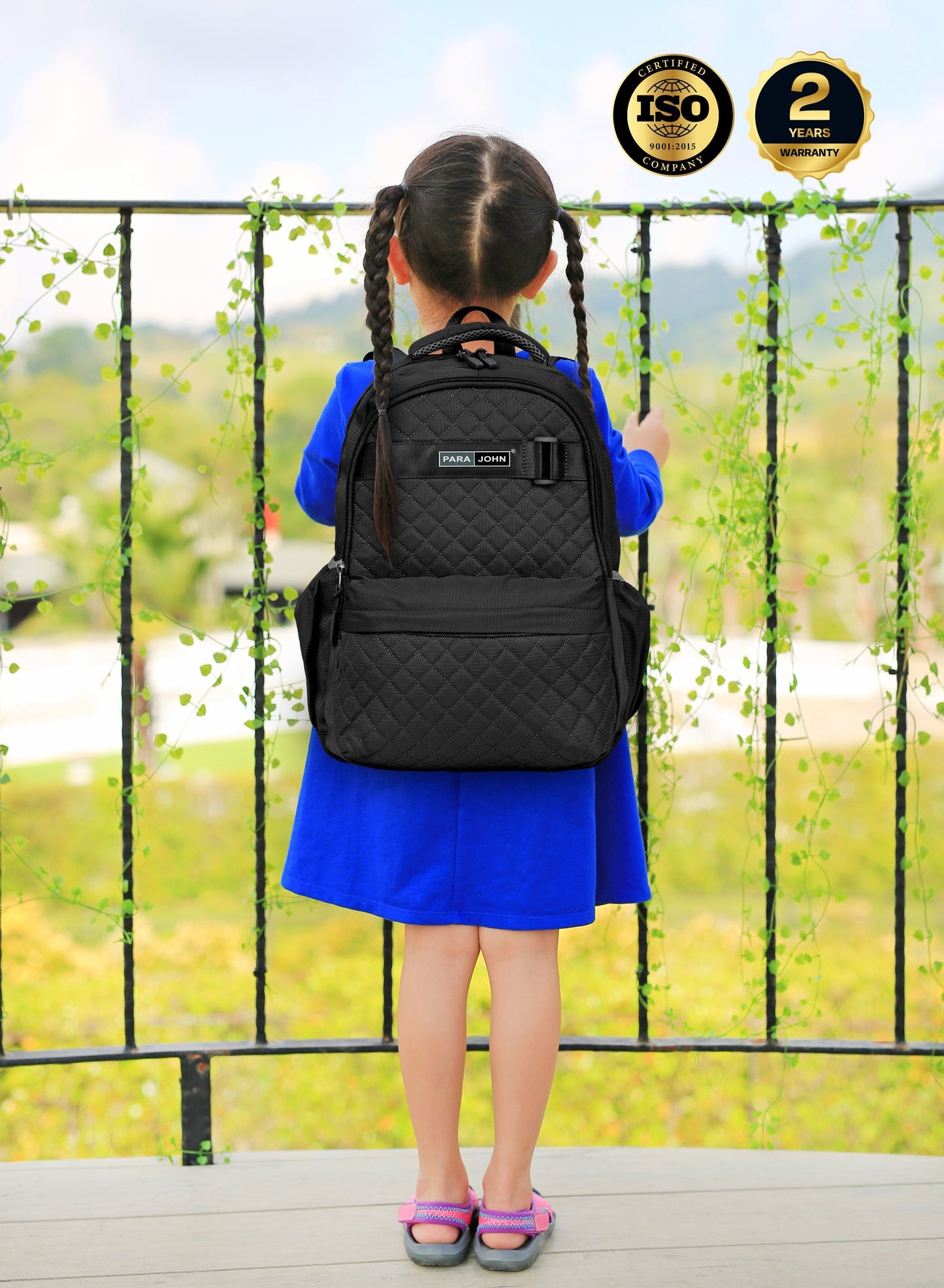 LumiPack 18 inches Quilted School Backpack – 28L Capacity, Stylish & Durable with Multiple Compartments PARAJOHN UAE