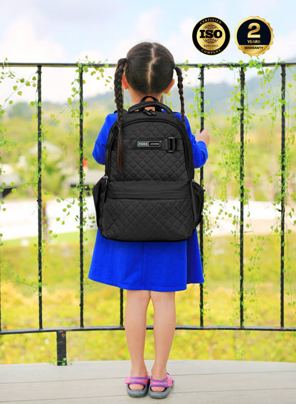 LumiPack 18 inches Quilted School Backpack – 28L Capacity, Stylish & Durable with Multiple Compartments PARAJOHN UAE
