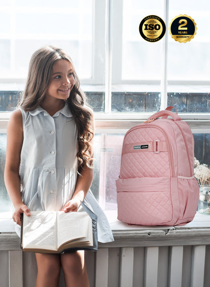 Parajohn LumiPack 18 inches Quilted School Backpack – 28L Capacity, Stylish & Durable with Multiple Compartments PARAJOHN SAUDI ARABIA