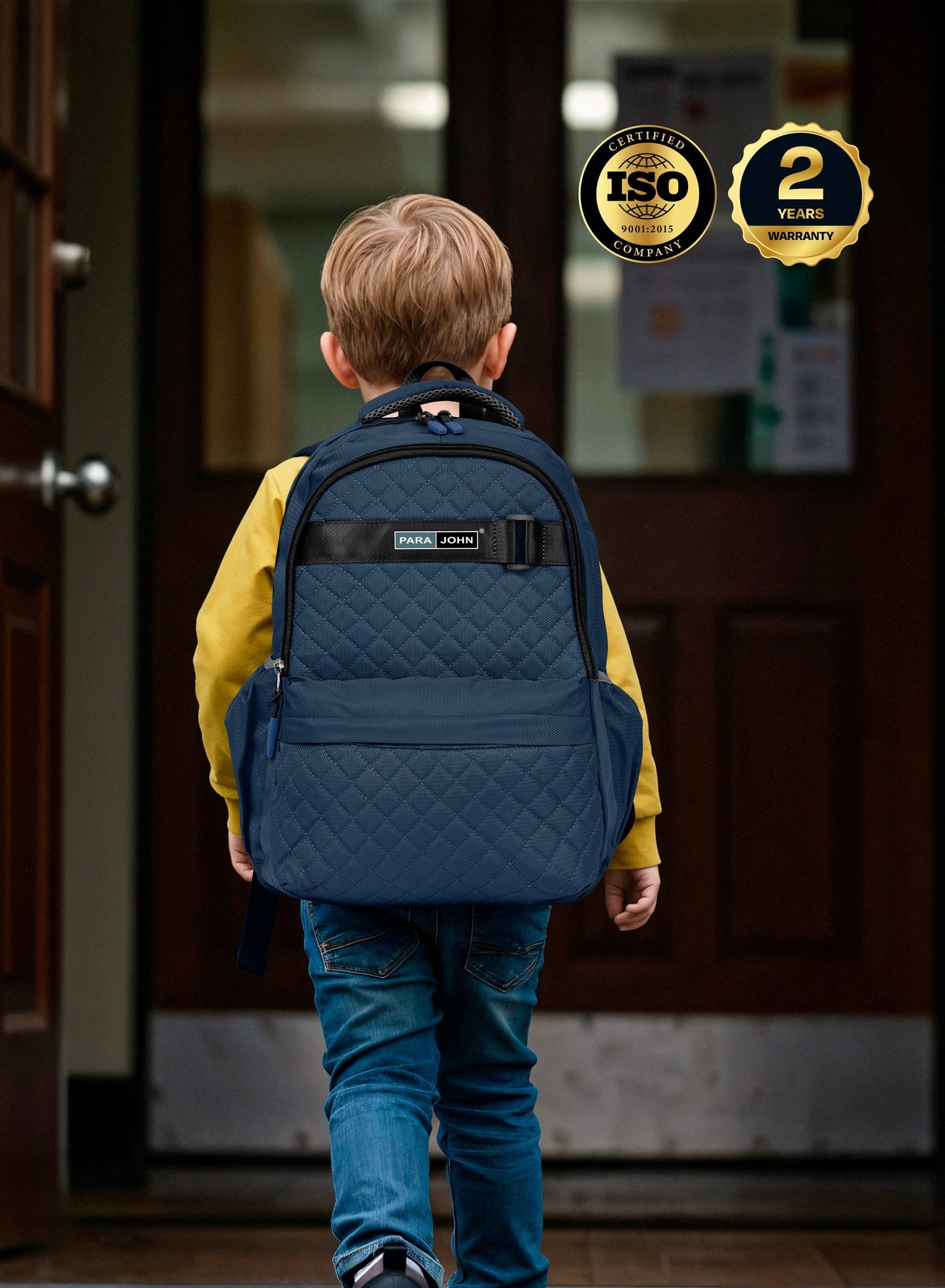 LumiPack 18 inches Quilted School Backpack – 28L Capacity, Stylish & Durable with Multiple Compartments PARAJOHN UAE