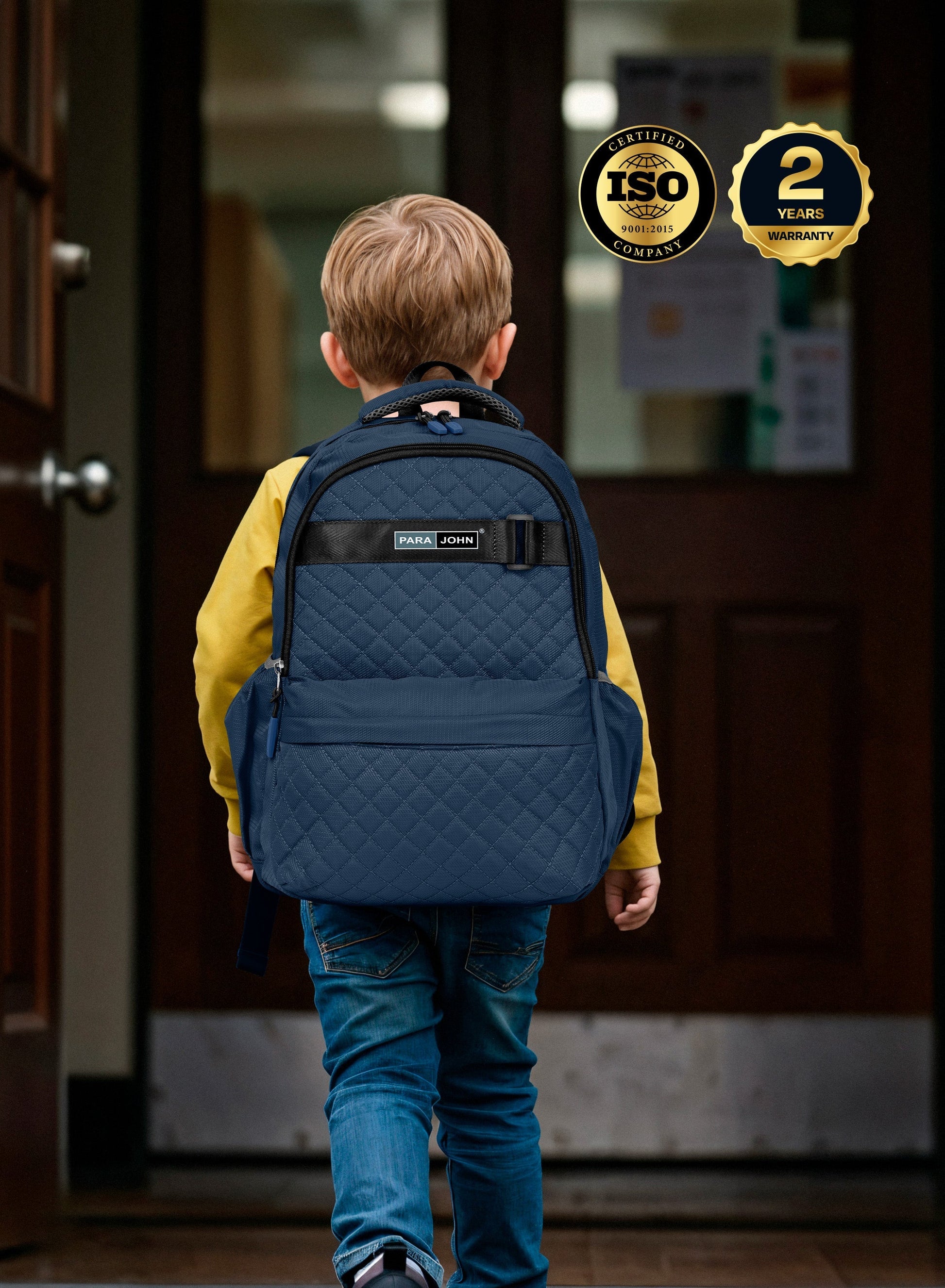 LumiPack 18 inches Quilted School Backpack – 28L Capacity, Stylish & Durable with Multiple Compartments PARAJOHN UAE