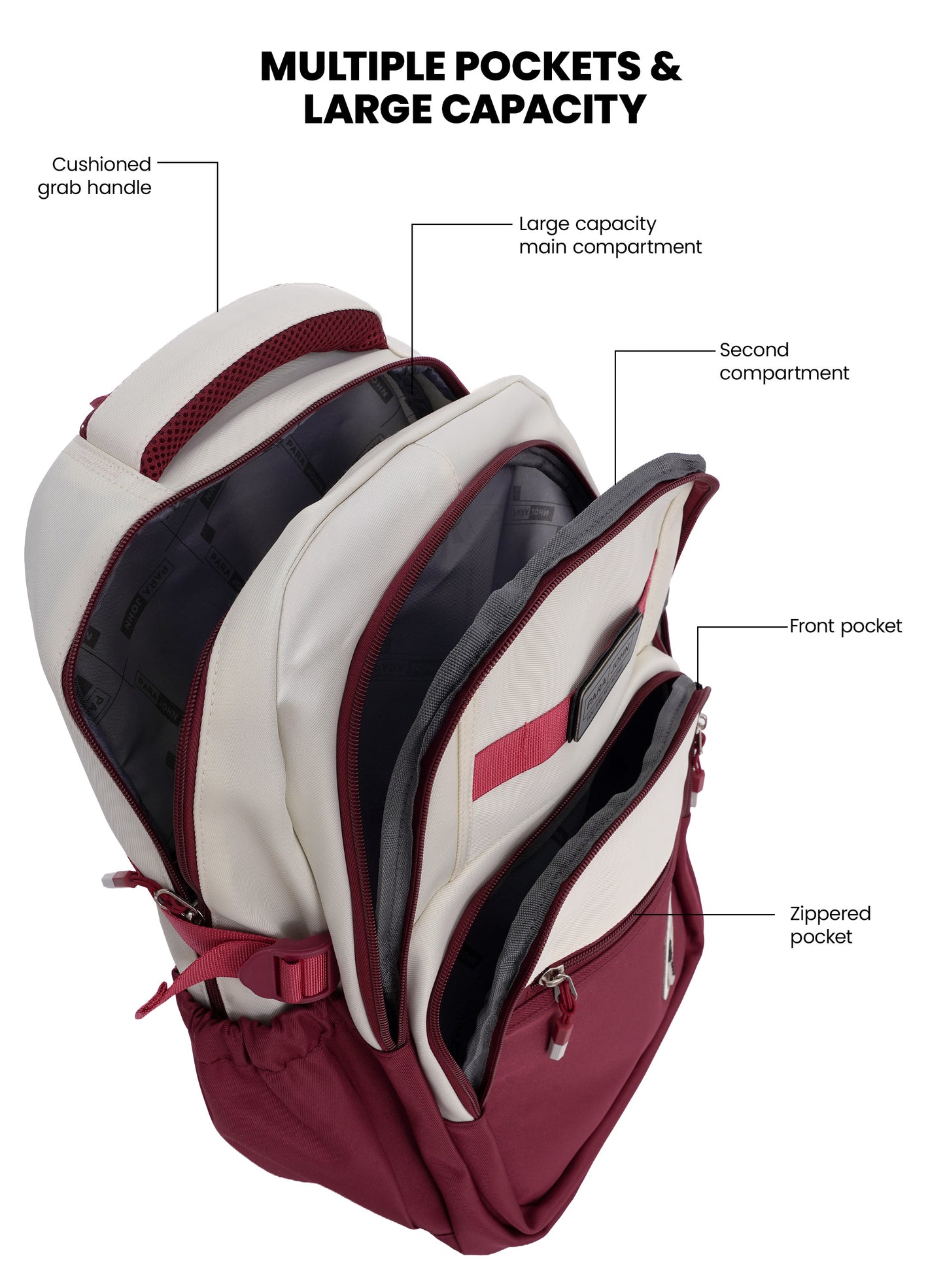 Parajohn Junior Schoolbag for Boys & Girls 18 inches– 20L Lightweight Polyester Bookbag with Hidden Back Pocket, Water-Resistant Kids Travel Daypack PARAJOHN SAUDI ARABIA