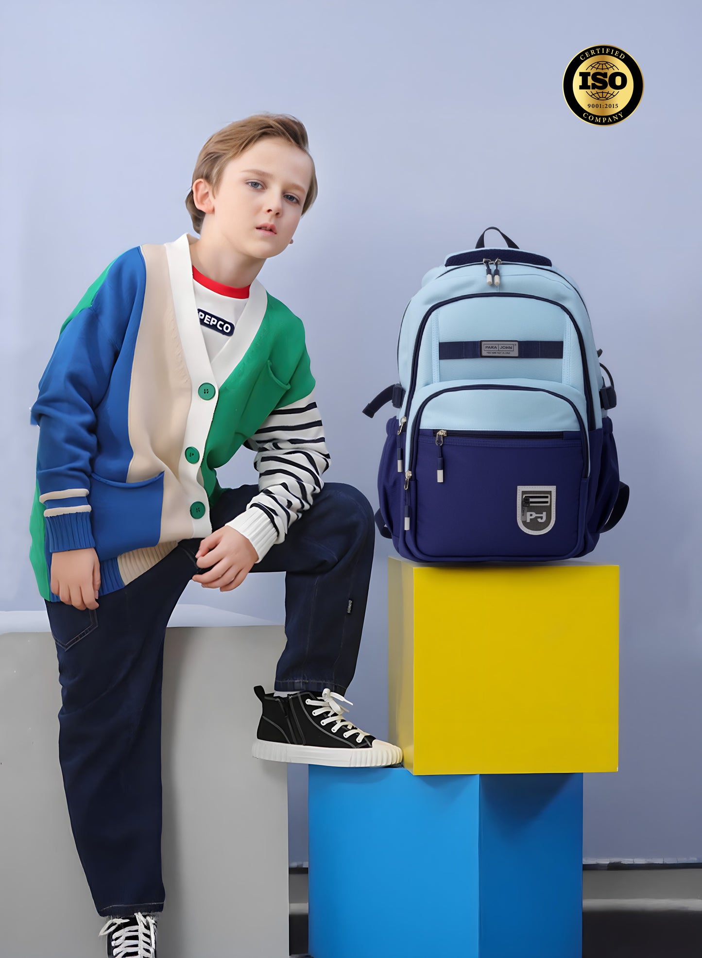 Parajohn Junior Schoolbag for Boys & Girls 18 inches– 20L Lightweight Polyester Bookbag with Hidden Back Pocket, Water-Resistant Kids Travel Daypack PARAJOHN SAUDI ARABIA