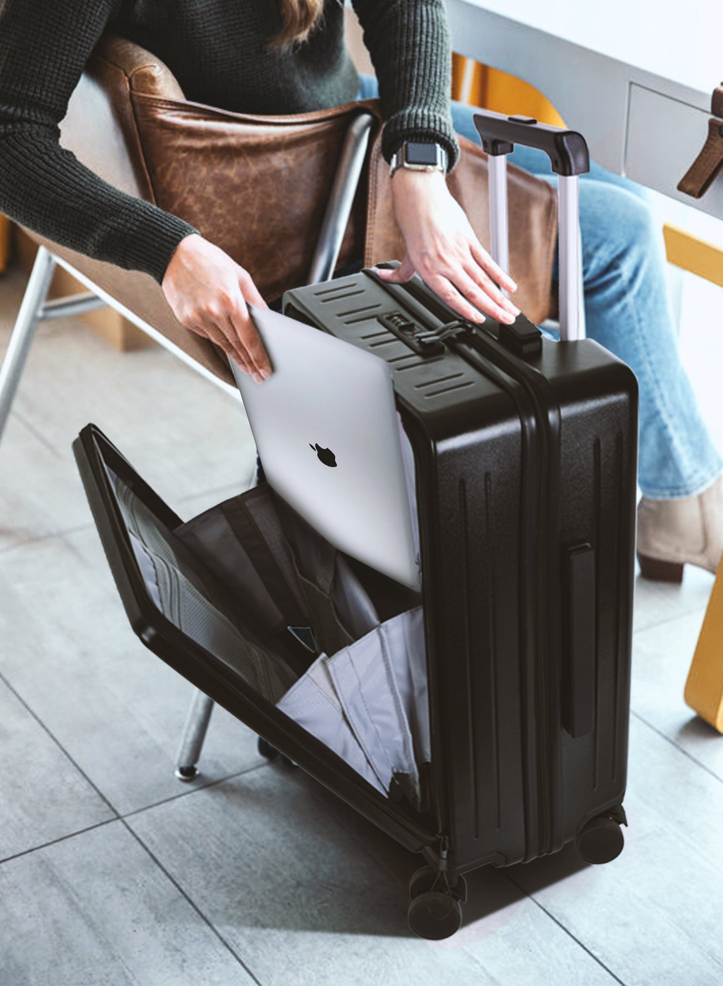 QuickPort Front Open ABS + PC Cabin Luggage 56cm PARA JOHN