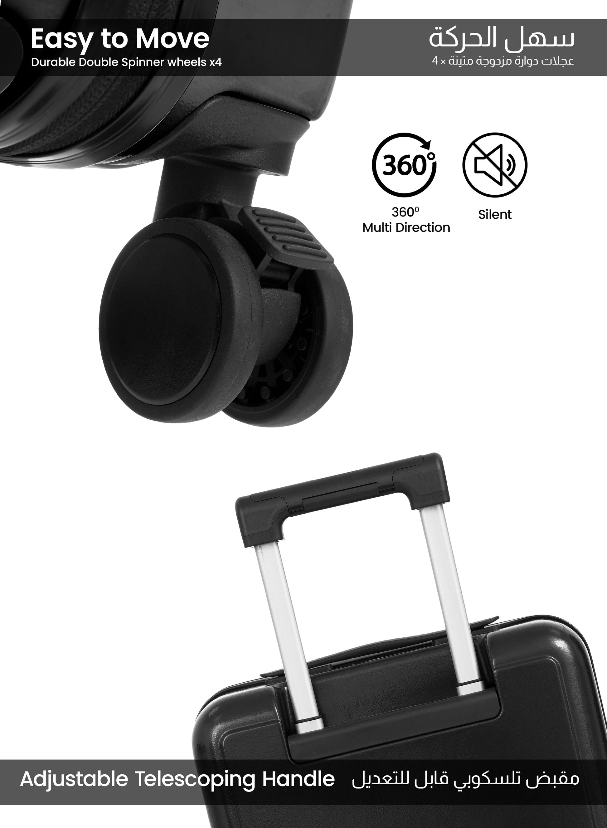 Parajohn Front Open Cabin Size 20 inches luggage with Premium ABS Material- 55 cms carrying 10kg|8 Wheels Hard Sided Trolley PARAJOHN UAE