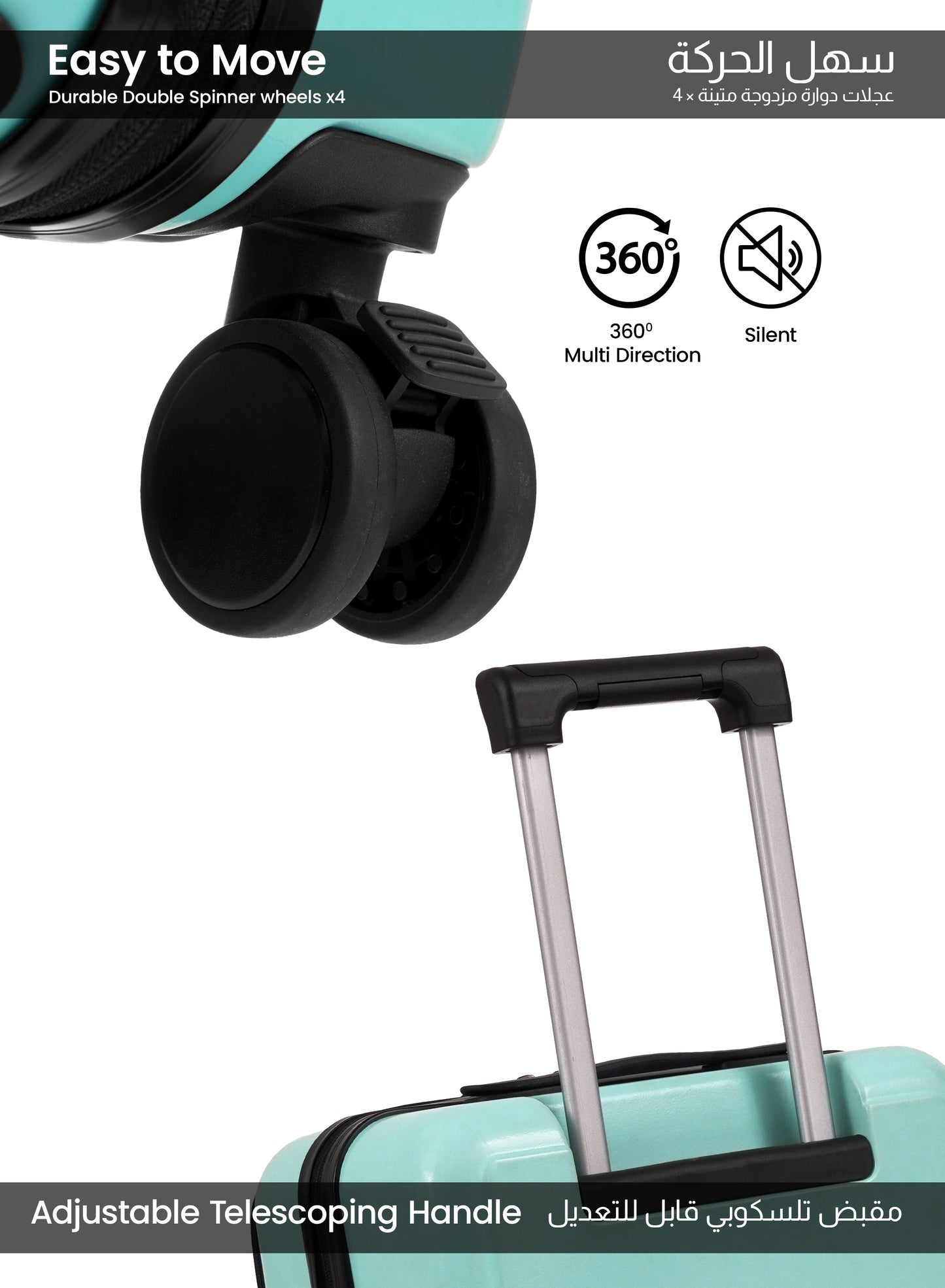 Parajohn Front Open Cabin Size 20 inches luggage with Premium ABS Material- 55 cms carrying 10kg|8 Wheels Hard Sided Trolley PARAJOHN UAE