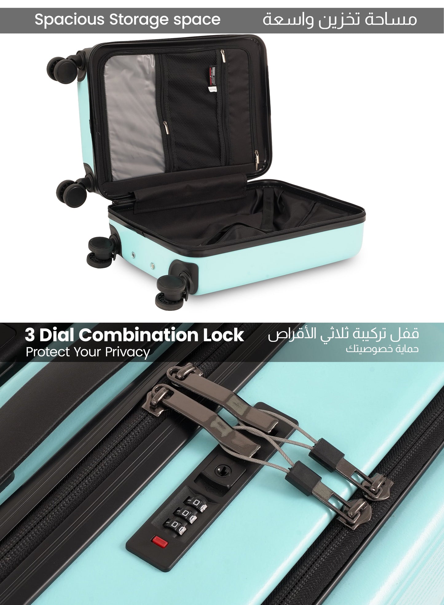 Parajohn Front Open Cabin Size 20 inches luggage with Premium ABS Material- 55 cms carrying 10kg|8 Wheels Hard Sided Trolley PARAJOHN UAE