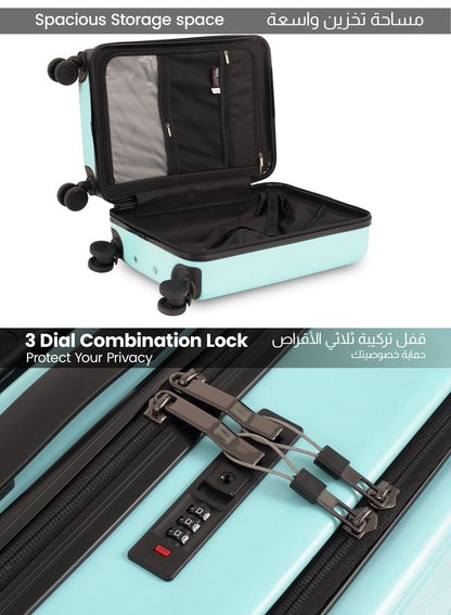 Parajohn Front Open Cabin Size 20 inches luggage with Premium ABS Material- 55 cms carrying 10kg|8 Wheels Hard Sided Trolley PARAJOHN UAE