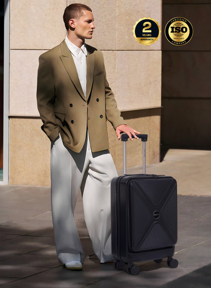 Parajohn Front Open Cabin Size 20 inches luggage with Premium ABS Material- 55 cms carrying 10kg|8 Wheels Hard Sided Trolley PARAJOHN UAE