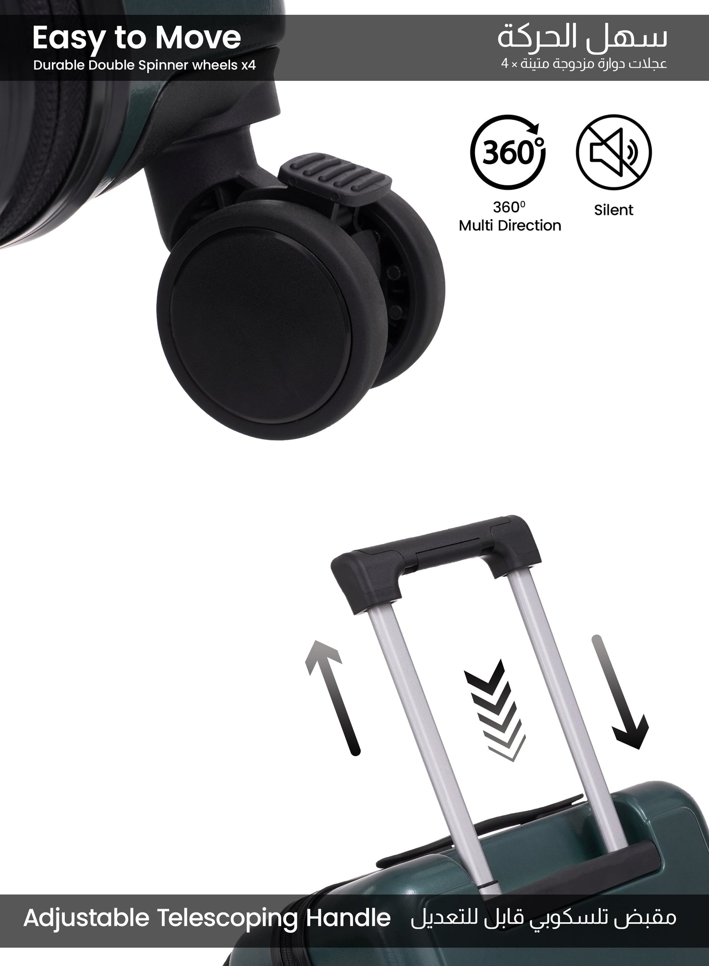 Parajohn Front Open Cabin Size 20 inches luggage with Premium ABS Material- 55 cms carrying 10kg|8 Wheels Hard Sided Trolley PARAJOHN UAE