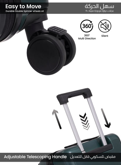 Parajohn Front Open Cabin Size 20 inches luggage with Premium ABS Material- 55 cms carrying 10kg|8 Wheels Hard Sided Trolley PARAJOHN UAE