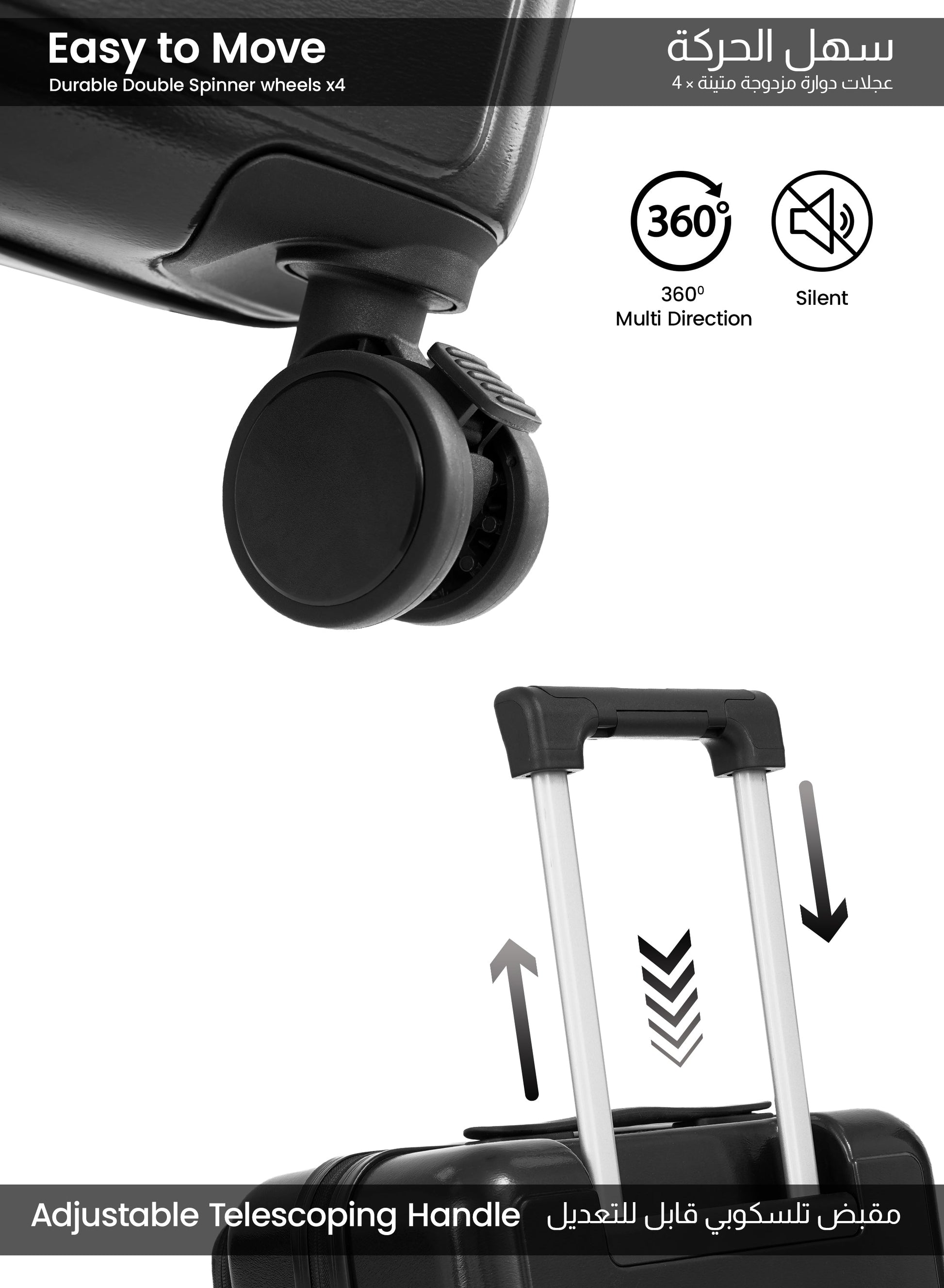 Parajohn Front Open Cabin Size 20 inches luggage with Premium ABS Material- 55 cms carrying 10kg|8 Wheels Hard Sided Trolley PARAJOHN UAE